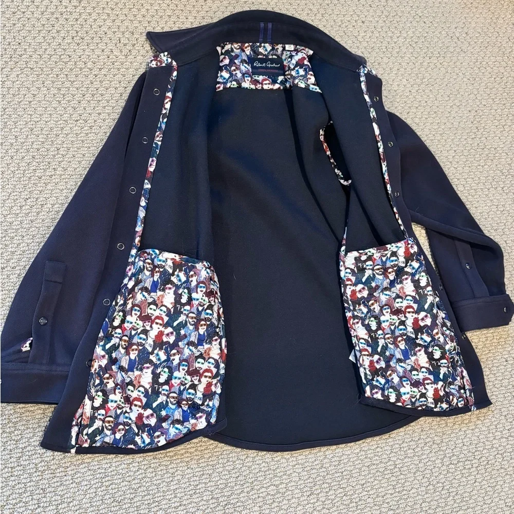 Robert Graham Dark Blue Shirt Jacket Men’s Large